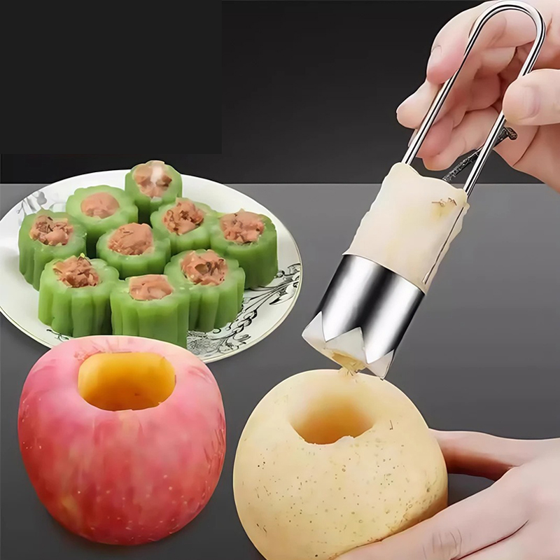Kitchen Gadgets Tools - ステンレス鋼フルーツコアリムーバーアップル梨ピーマンピッター抽出ツール多用途野菜コアプラーキッチンガジェット