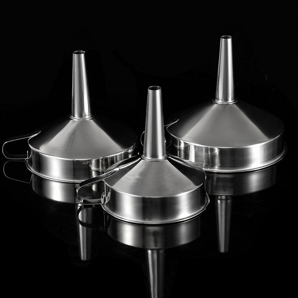 Kitchen Gadgets Pakistan - 1Pc ステンレス鋼食用油漏斗広口キッチンアクセサリーバービールオイルポット液体粉末転送キッチンツール