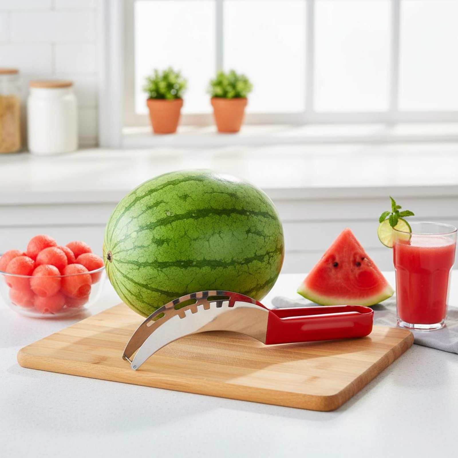 Kitchen Gadgets Tools - スイカキューブカッター食品グレード素材スイカキューブカッターステンレス鋼フルーツコアラーコンフォートグリップキッチンガジェット