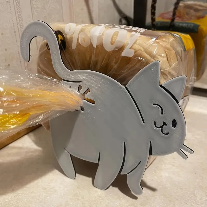 Kitchen Gadgets To 3D Print - 面白い猫のお尻型バッグクリップ2個、3Dプリントされたキッチンガジェット、チップや食品袋の密封に。 猫好きと家庭のためのキュートなノベルティギフト。