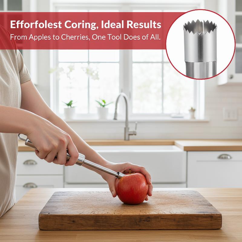 Kitchen Gadgets Tools - 4 個フルーツコアリムーバーカッターキッチンガジェットステンレス鋼ホームツールリンゴ赤ナツメチェリーコアラーフルーツコア除去ツール