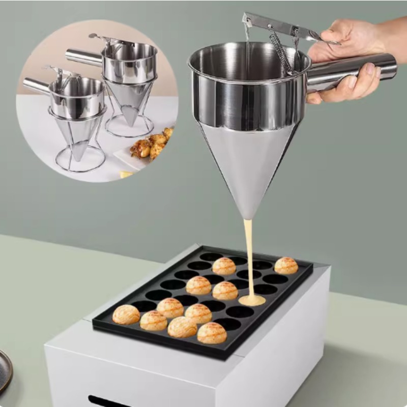 Kitchen Gadgets Pakistan - 600/1200MLステンレス製液体漏斗ディスペンサー、タコボールツール、ハンドルとブラケット付き調理キッチンアクセサリー