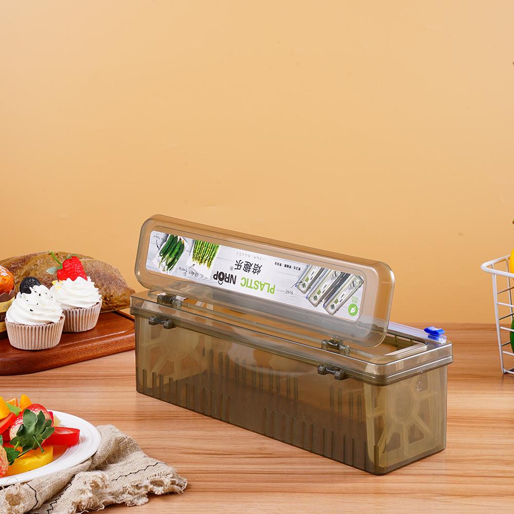 Kitchen Gadgets Pakistan - プラスチックラップディスペンサー クリングフィルムカッター キッチン フードラップカッター ディスペンサー オーガナイザー