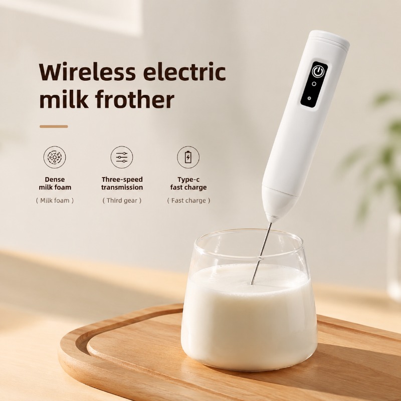 Healthy Kitchen Gadgets - 電動ミルク泡立て器 + エッグビーター ワイヤレス Type-C 充電