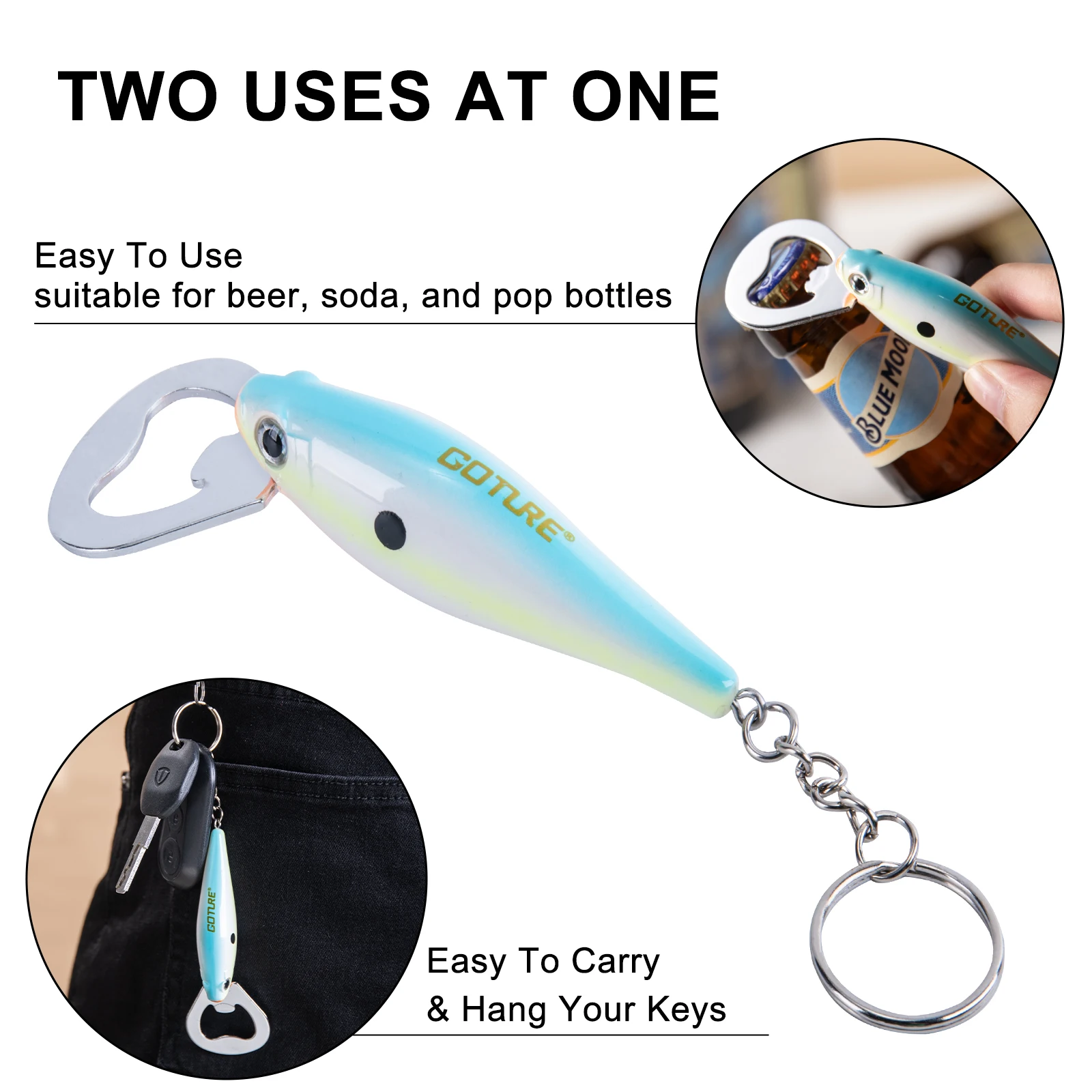 Goture 1 個釣りルアーボトルオープナー炭素鋼魚パター - Kitchen Gadgets Pakistan のレビューと価格