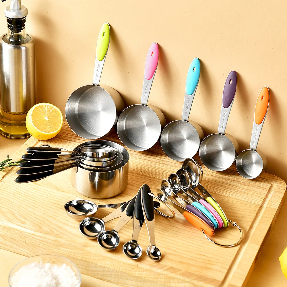 5/10 個ステンレス鋼計量カップとスプーンセットキッチンア - Kitchen Gadgets Pakistan のレビューと価格