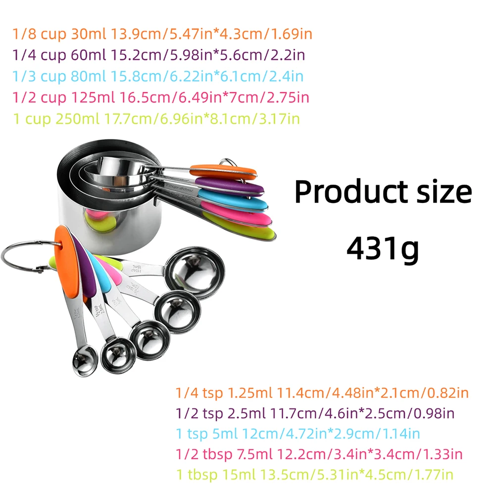 5/10 個ステンレス鋼計量カップとスプーンセットキッチンア - Kitchen Gadgets Pakistan のレビューと価格
