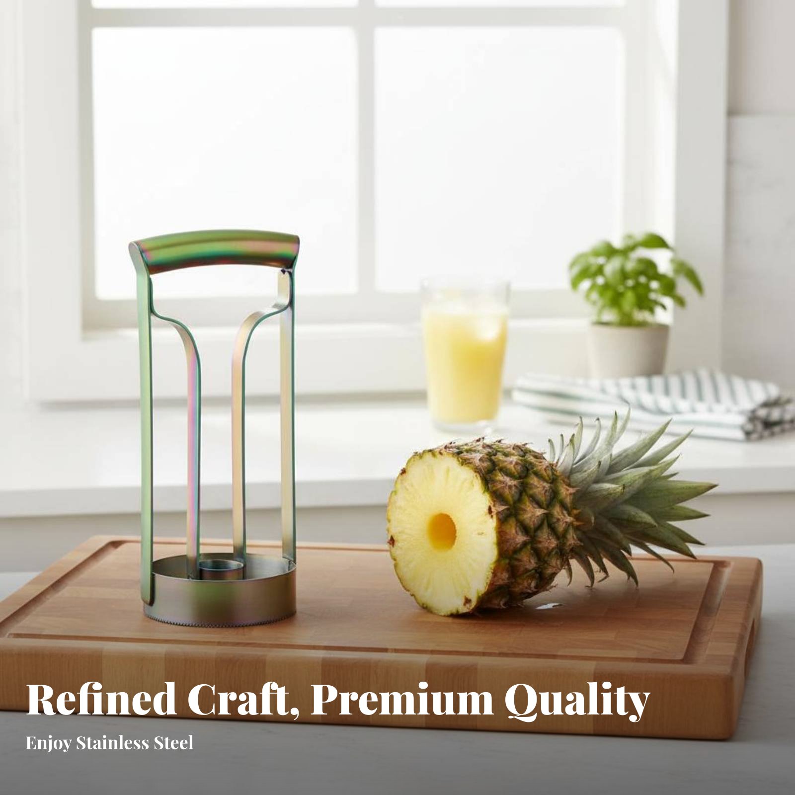 ステンレス製パイナップルカッター 芯抜き・スライス用 ステン - Kitchen Gadgets Tools のレビューと価格