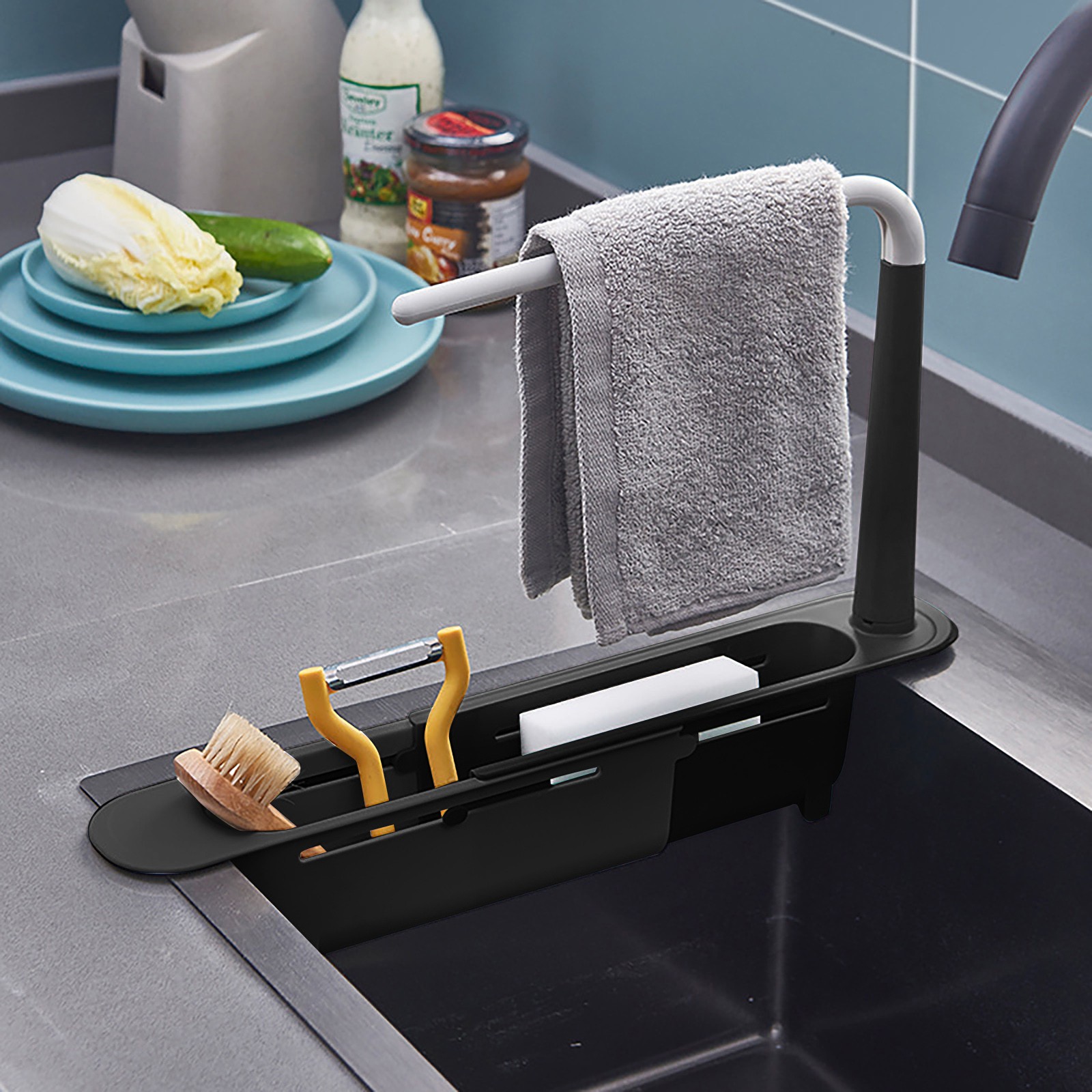 Elescopicシンクの水切り、キッチンオーガナイザー、石 - Kitchen Gadgets Pakistan のレビューと価格