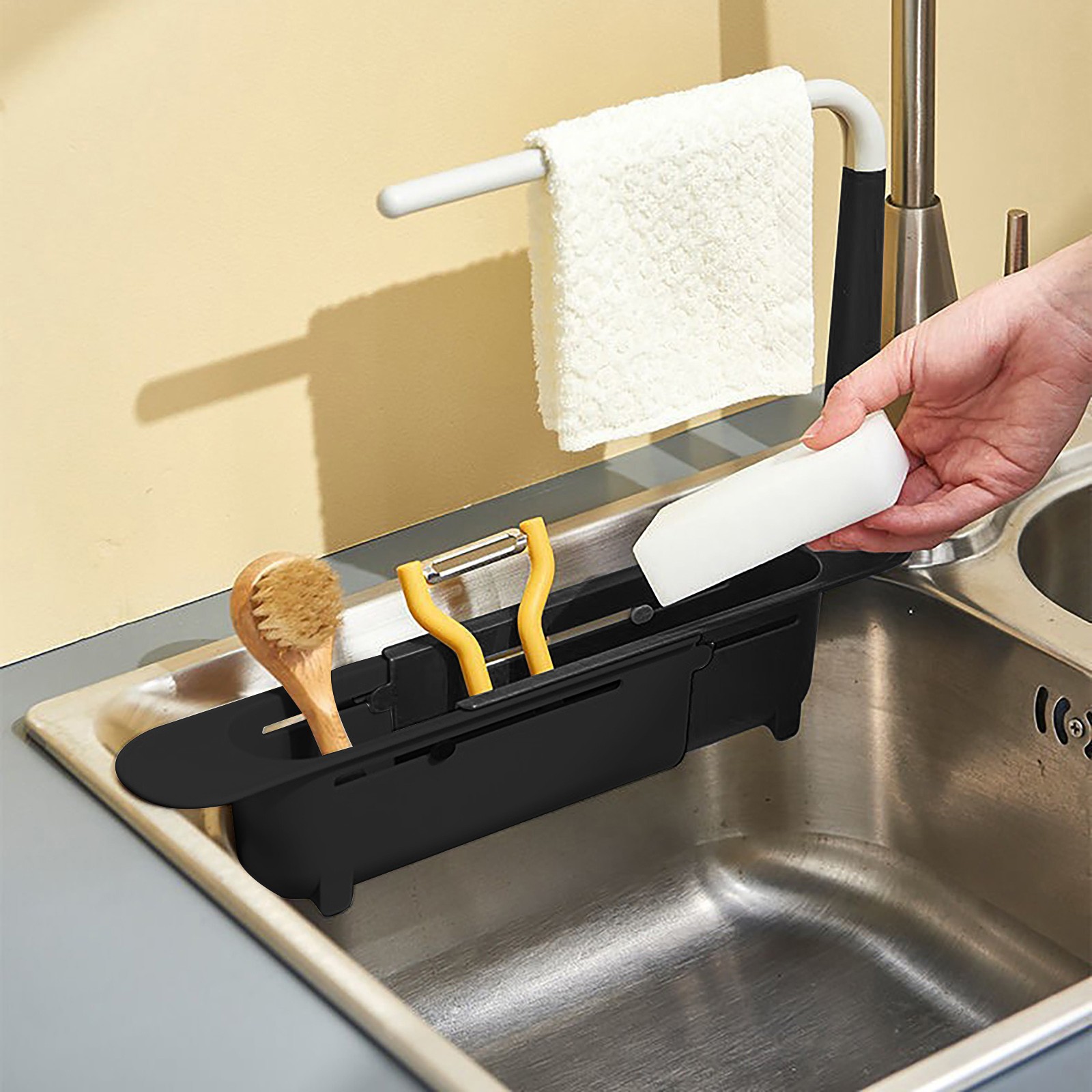 Elescopicシンクの水切り、キッチンオーガナイザー、石 - Kitchen Gadgets Pakistan のレビューと価格