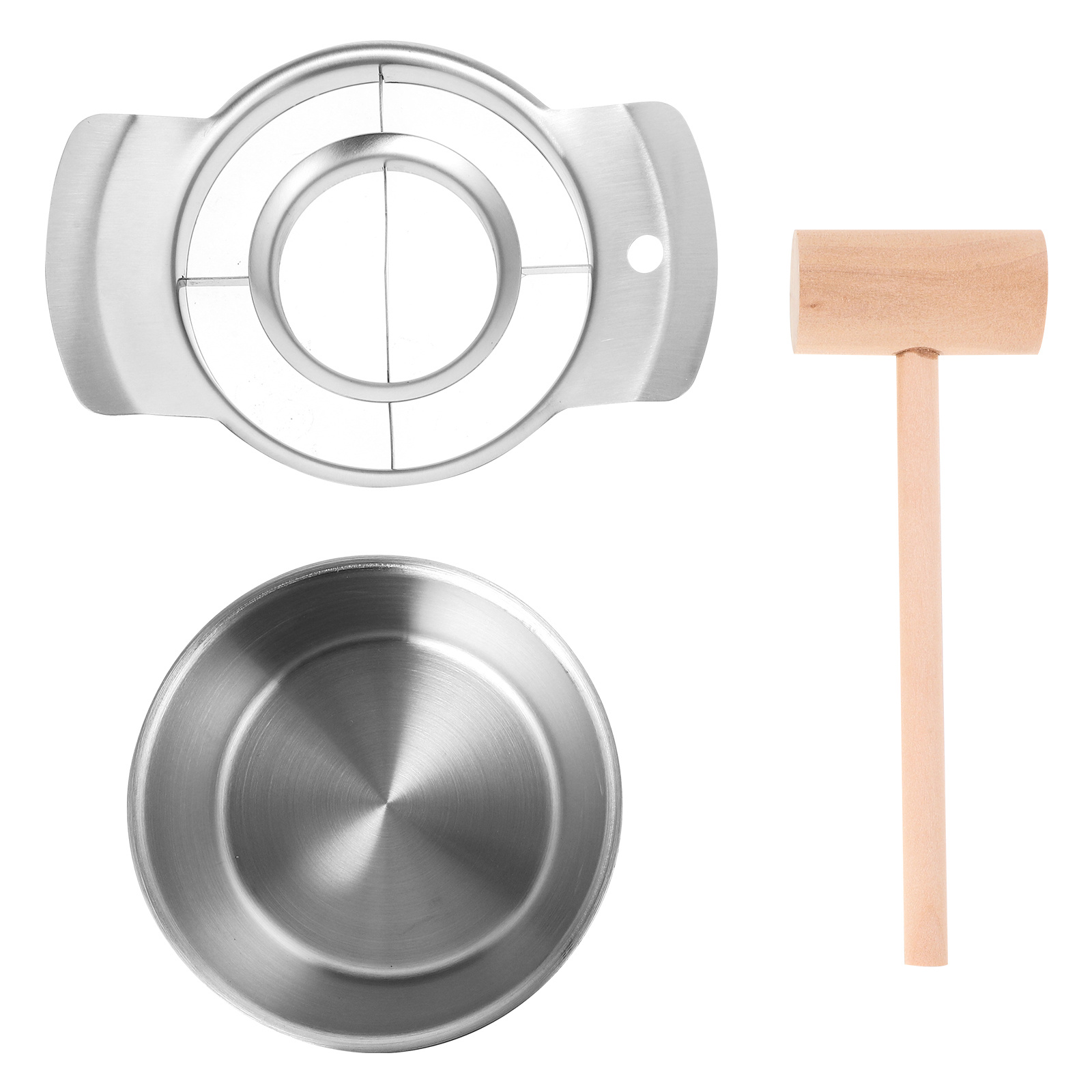 1セット ステンレス製 ザクロ種抜き器 木製ハンマー 果物皮 - Kitchen Gadgets Tools のレビューと価格