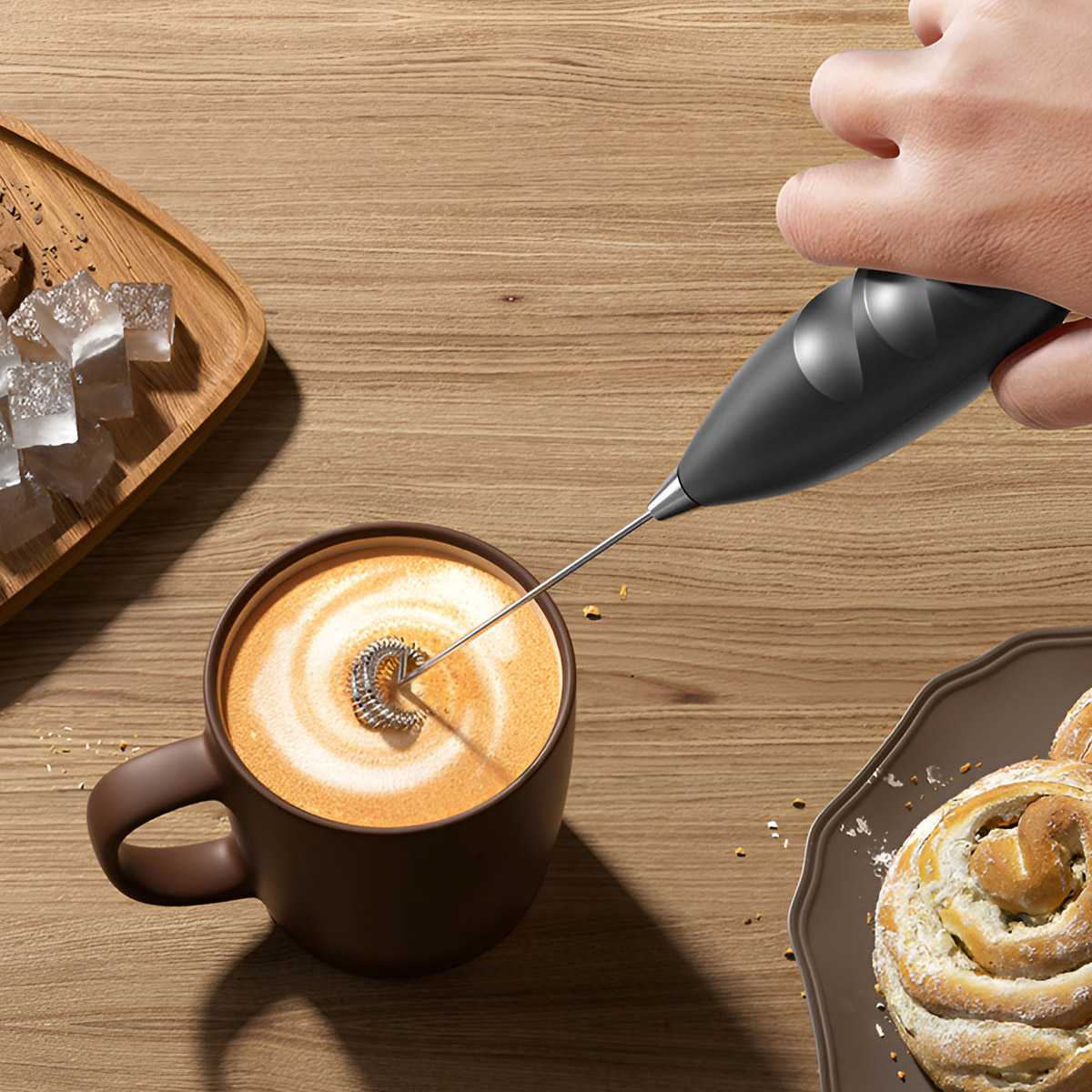 コーヒー電動ミルクフォーマー、電動泡立て器、コードレス電動飲 - Healthy Kitchen Gadgets のレビューと価格