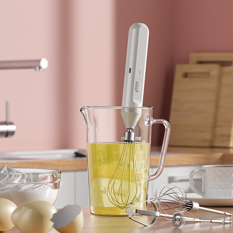1 個電動ミルク泡立て器ハンドヘルド卵ビーターコーヒーミルク - Kitchen Gadgets Tools のレビューと価格