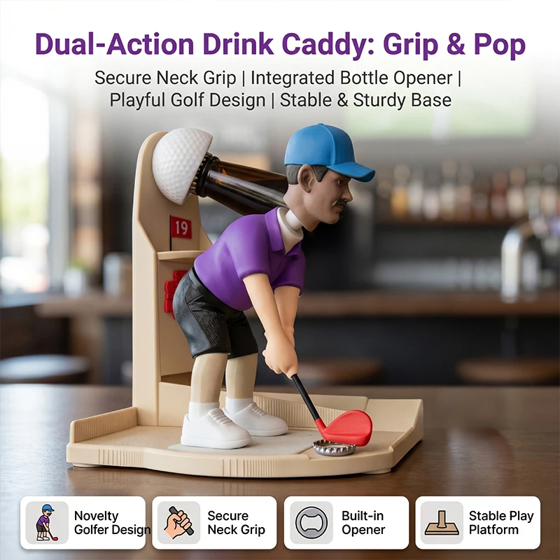 キャップコレクター付きボトルオープナー ゴルフフィギュア 3 - Kitchen Gadgets To 3D Print のレビューと価格