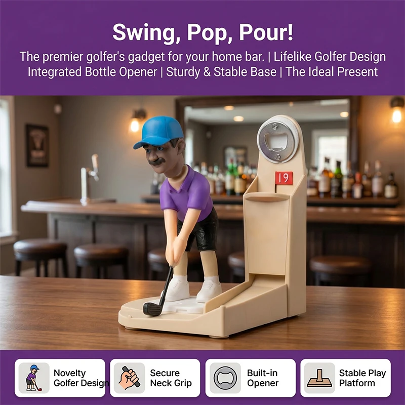 キャップコレクター付きボトルオープナー ゴルフフィギュア 3 - Kitchen Gadgets To 3D Print のレビューと価格