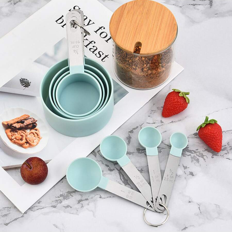 4 個/8 個プラスチック計量カップスプーンセットステンレス - Kitchen Gadgets Pakistan のレビューと価格