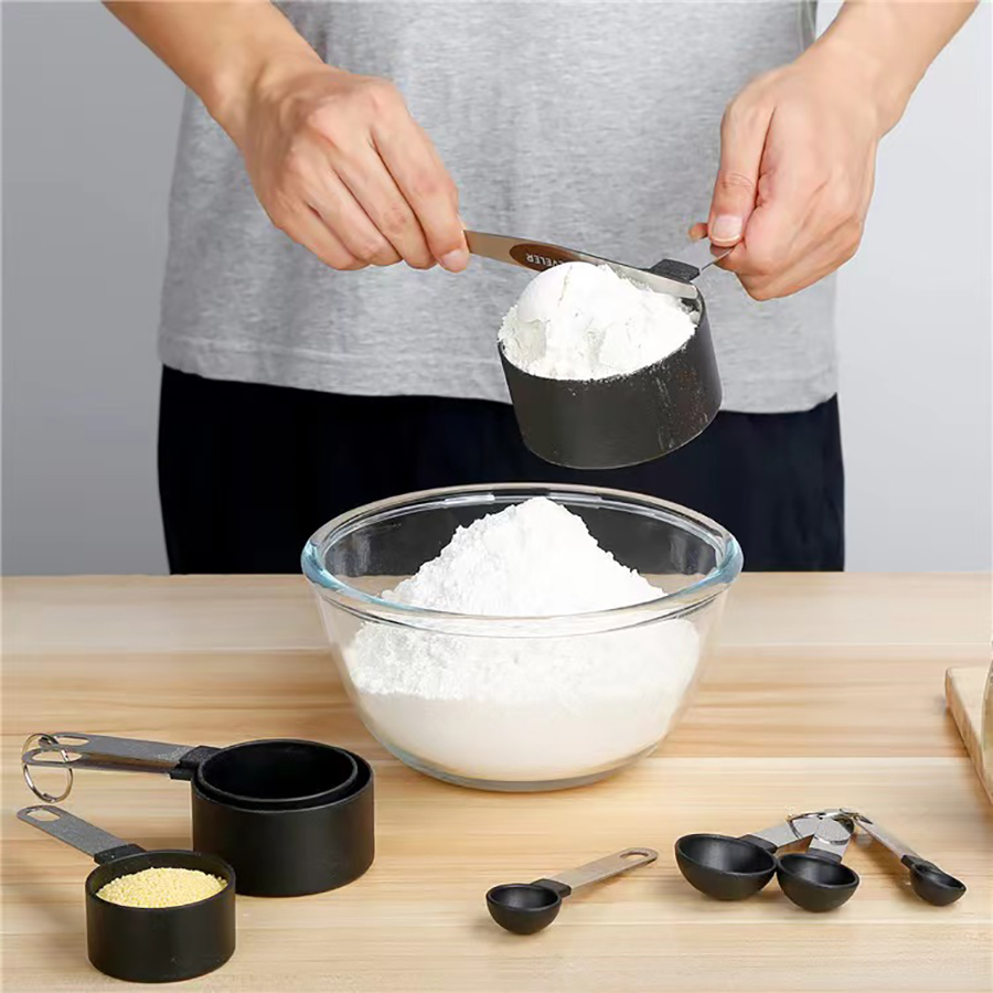 4 個/8 個プラスチック計量カップスプーンセットステンレス - Kitchen Gadgets Pakistan のレビューと価格